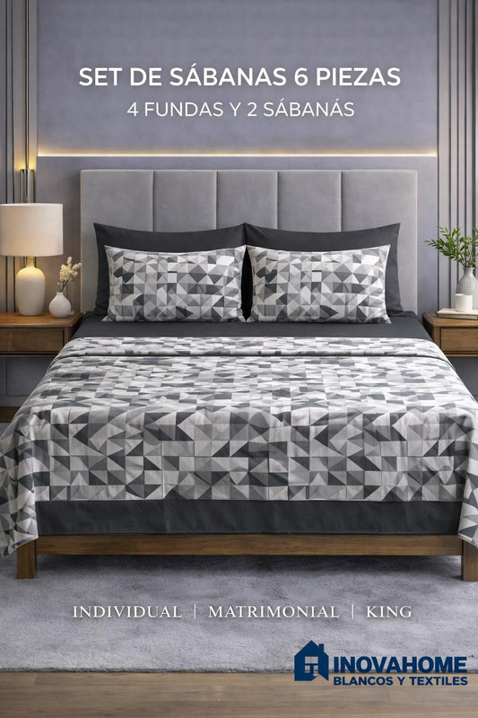 Sábana bambú individual set 4 piezas