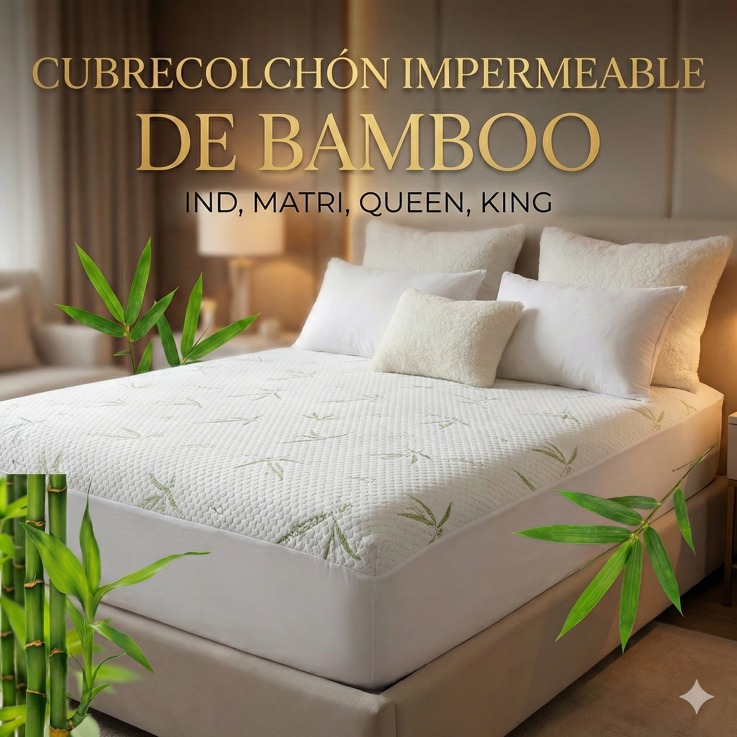 Cubrecolchon impermeable bambú King size